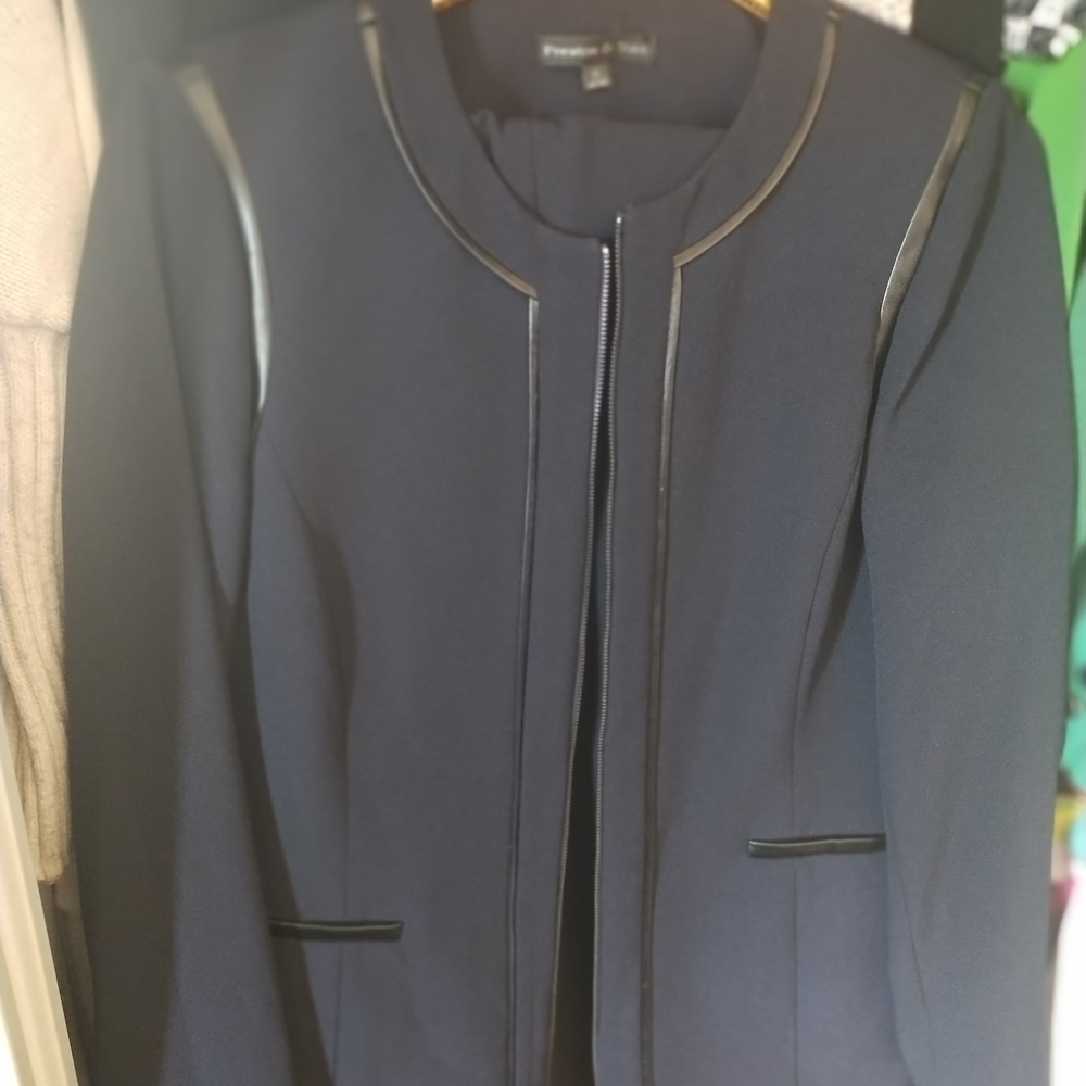 Preston & York Black Blazer with Blue Highlights